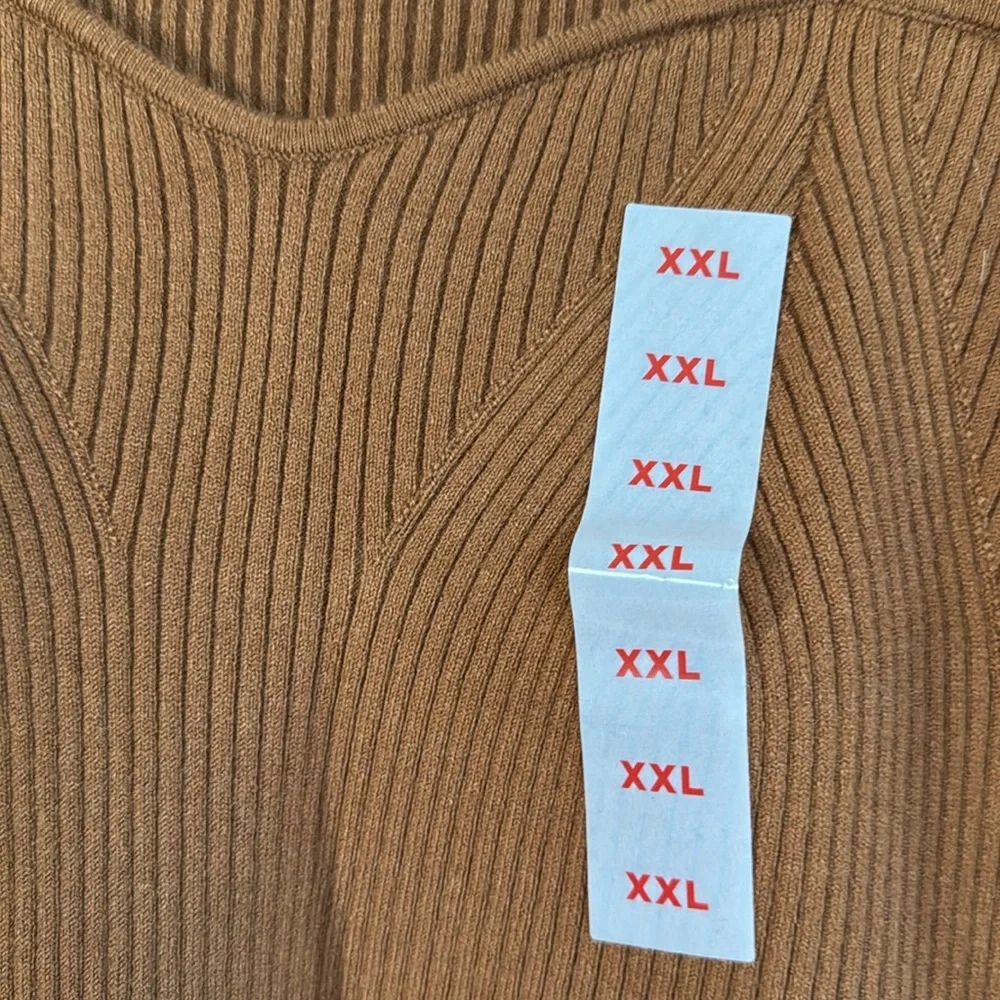 NWT‼️Old Navy long sleeve ribbed brown sweetheart neckline XXL - Picture 3 of 6